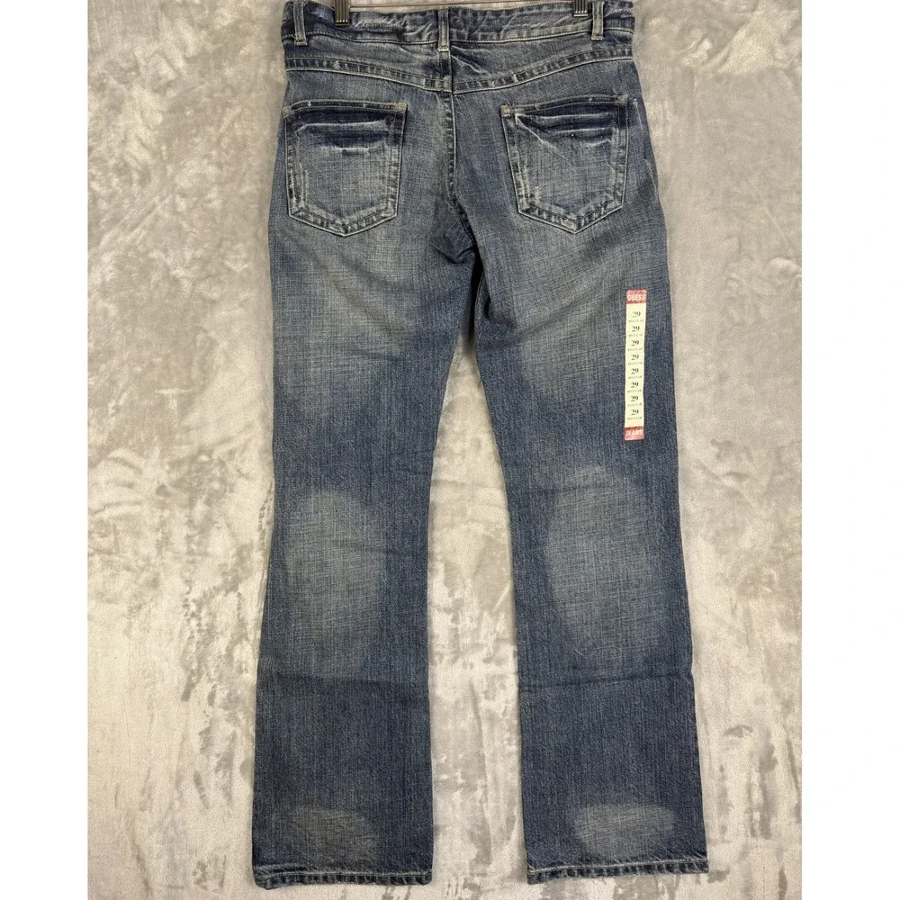 Y2K GUESS Jeans Men Blue Wash Bootcut Denim‎ Pants Size 29